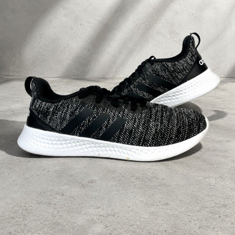 Adidas Puremotion Men's 10 Black White Heathered Cloudfoam Sneakers